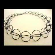 Ann Scott: Oxidized Sterling Sphere Necklace