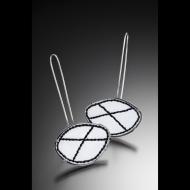 Lisa Crowder : Black & White Stitched Enamel Earrings
