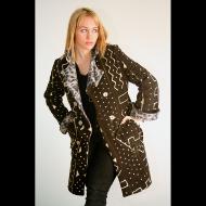 Angela Ehrig: Mudcloth/Italian wool reversible military jacket