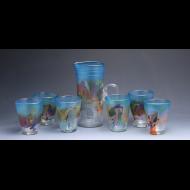 Bruce Stowell: Aqua pitcher and 'rock' cocktail glasses