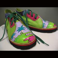 mark carter: Lime green alligator lowtops