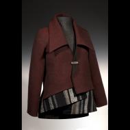 Miriam Carter: Red Felt jacket with abstract vest
