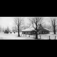 Christopher Brown: Snowy barn I moon light