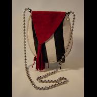 Carol Risley: zebra red suede baglet