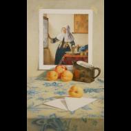Dennis Angel: Vermeer with Apricots and Vase
