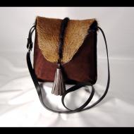 Carol Risley: Furry Brown Black crossbody bag