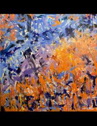 Jeff Fuchs: Violet Conversation in Blue and Orange