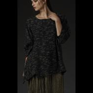 Kathy Hutchinson: Handwoven side drape tunic blouse and pleated skirt