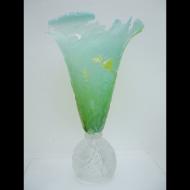 Gustavo Santana: Aqua, Green & Clear Vase w/ Sealife