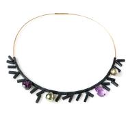 Katzie Hughes: Tube Necklace with Amethyst