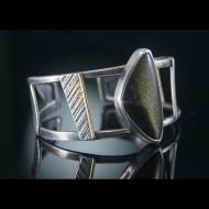 ashley heitzman: Black Flash Silver Arc Cuff