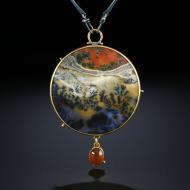 Amy Buettner: Amethyst Sage Agate and Carnelian Centerpiece