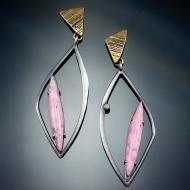 Ashley Heitzman: Pink Grass Post Drop Earrings