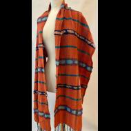 Julie Simpson: Mandarin Orange Striped Lux Shawl