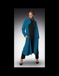 Karen Gelbard: Handwoven Teal Wool Coat
