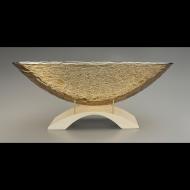 Nicholas Stelter: 23 Inch Golden Sunset with White Sand Arch Pedestal