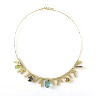 Katzie Hughes: Tube Necklace with Topaz & Sapphires