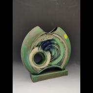 David Parry: Flat, round holey vase
