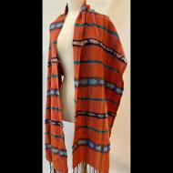 Julie Simpson: Mandarin Orange Striped Lux Shawl