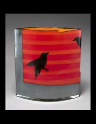 Natalie Warrens: Orange and red striped crow