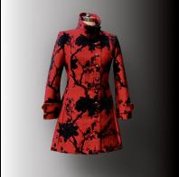 Ute Monjau-Porath: Red Embroidered Brocade Jacket